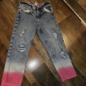 Justice Pink and Blue Ombre Kids Jeans
